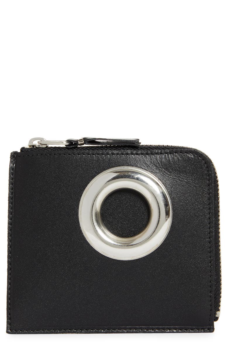 Comme des Garçons Wallets Large Eyelet Half Zip Wallet, Main, color, Black