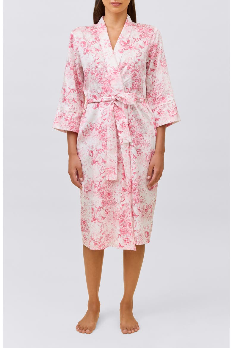 Toile de Jouy Cotton Sateen Midi Robe, Main, color, PINK LEMONADE
