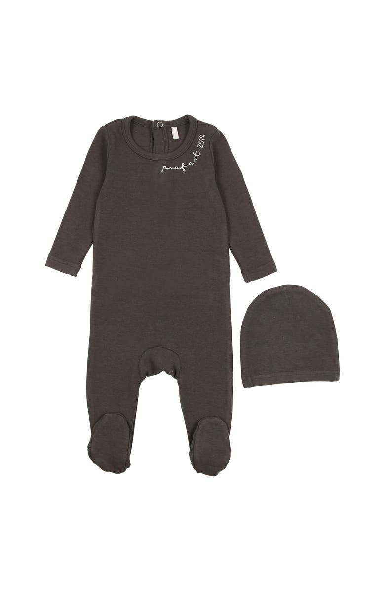 Pouf Boys POUF Embroidered Footie, Main, color, Grey