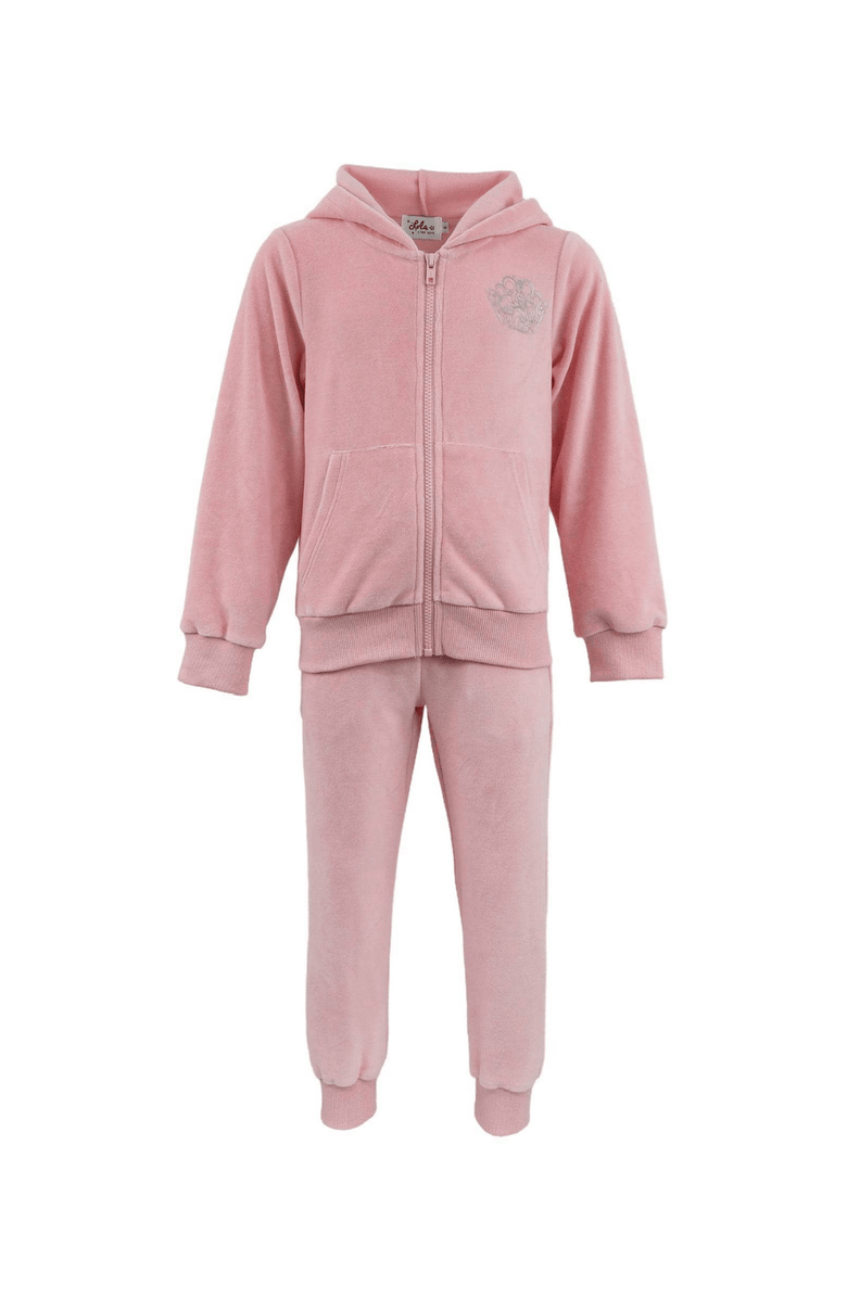 Lola + The Boys Crown Velour Set, Main, color, Pink