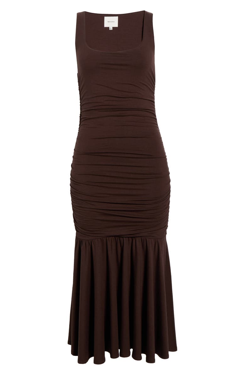 Reformation Kayla Eco Cinch Stretch Jersey Dress, Alternate, color, Mole