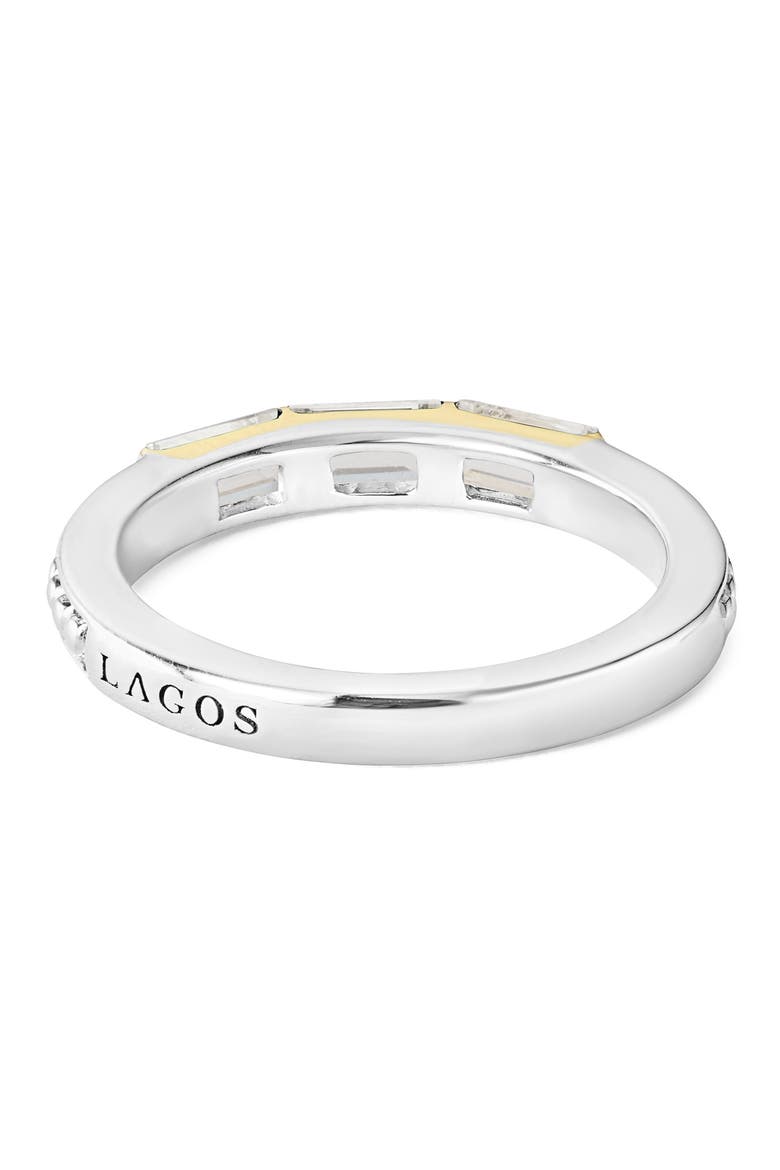 Rittenhouse Gemstone Baguette Stackable Ring, Alternate, color, SILVER/ 18K GOLD/ WHITE TOPAZ