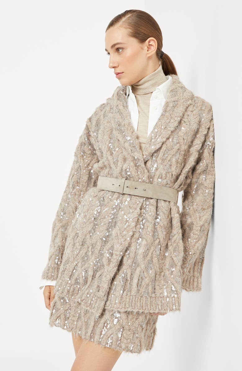 Brunello Cucinelli Dazzling Embroidery cardigan, Alternate, color, 