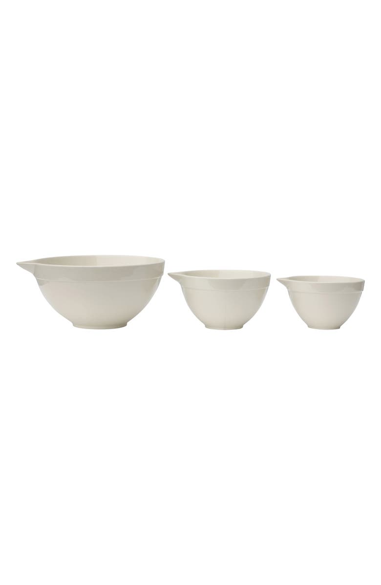 Creative Co-Op 3-Piece Stoneware Mixing Bowl Set, Main, color,