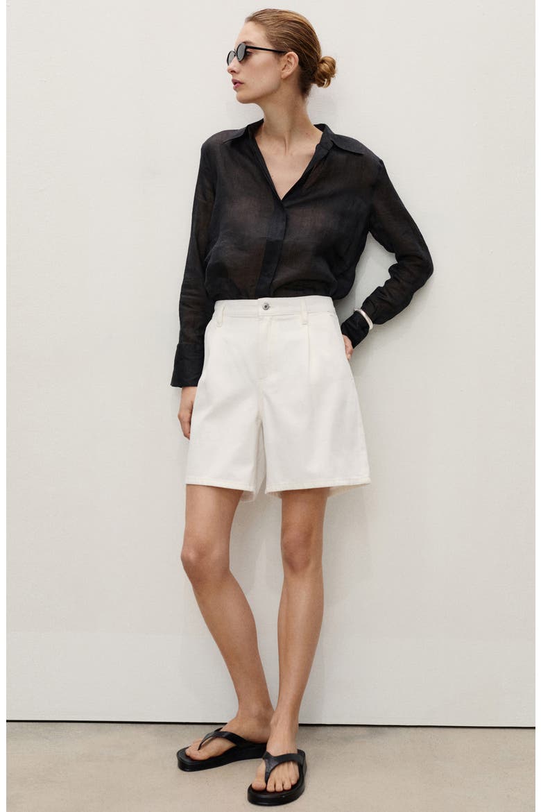 Dart Bermuda Denim Shorts, Alternate, color, OFF WHITE