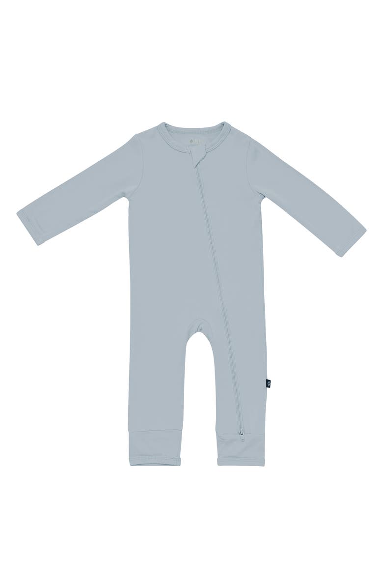 Kyte BABY Zip-Up Romper, Main, color, Fog