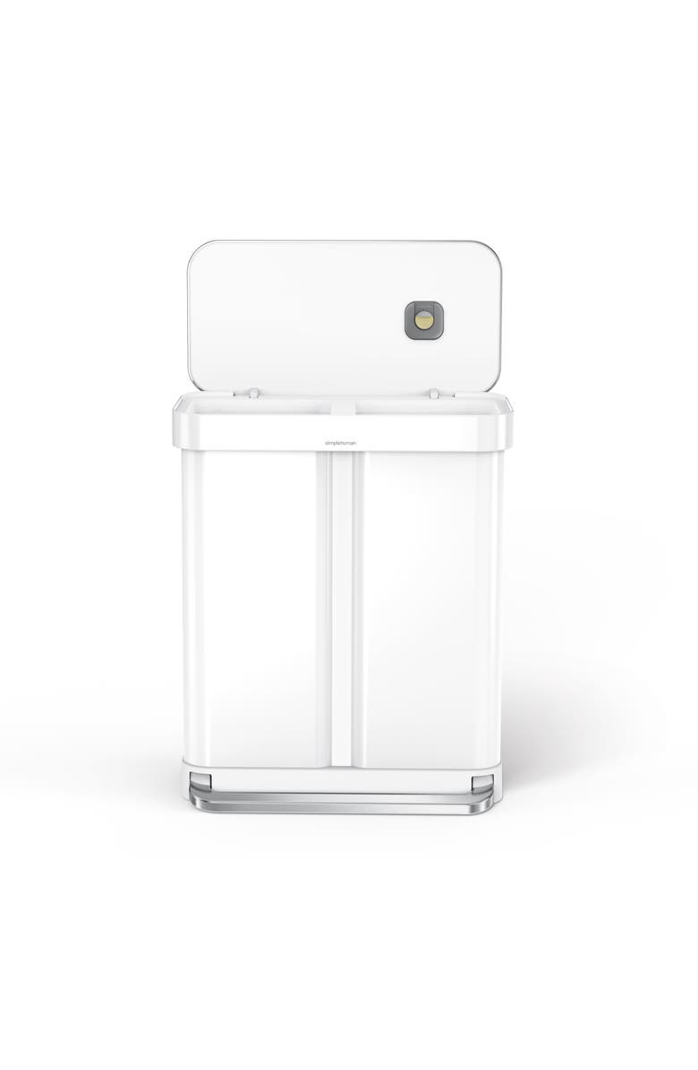 simplehuman 58L recycler rectangular step can, Alternate, color, White