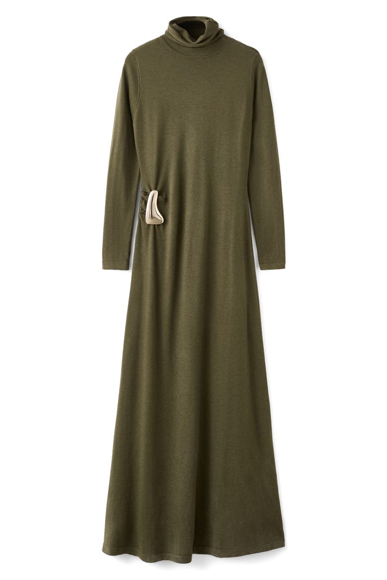 Turtleneck Long Sleeve Knit Dress, Alternate, color, KHAKI GREEN