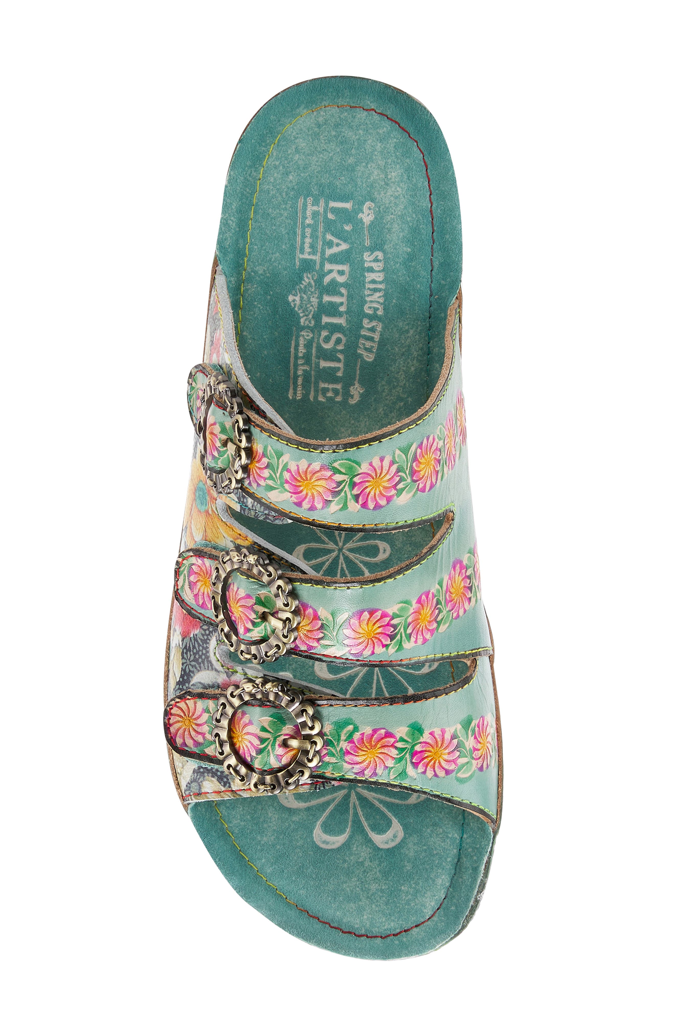 L'Artiste by Spring Step Poetry Floral Wedge Slide Sandal, Alternate, color, 