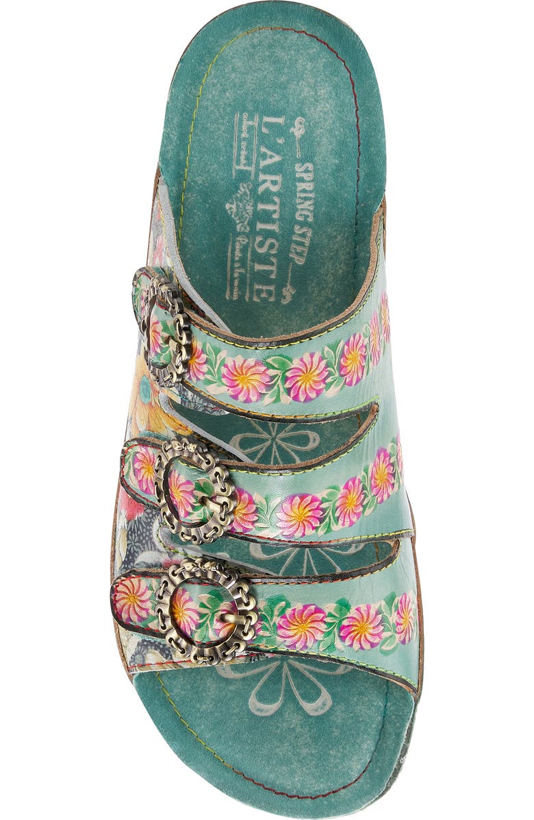L'Artiste by Spring Step Poetry Floral Wedge Slide Sandal, Alternate, color,
