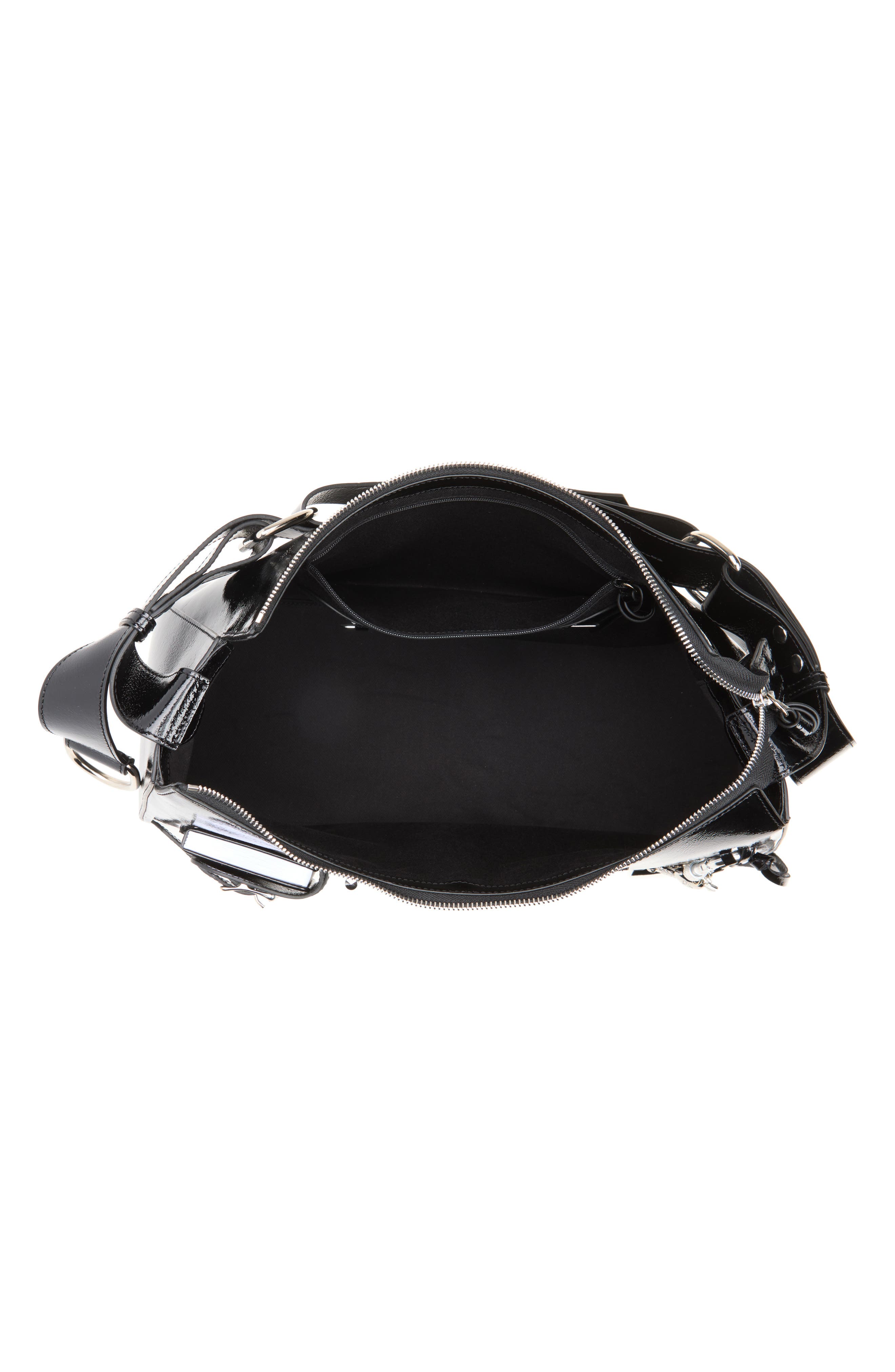 Sofia Leather Shoulder Bag, Alternate, color, BLACK