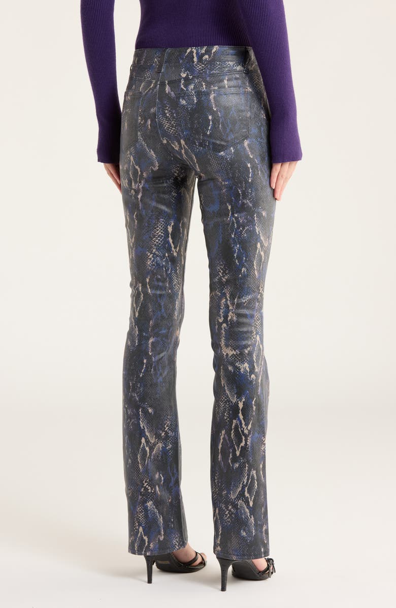 L'AGENCE Selma Snakeskin Coated Baby Bootcut Jeans, Alternate, color, Midnight/ Tan Snake