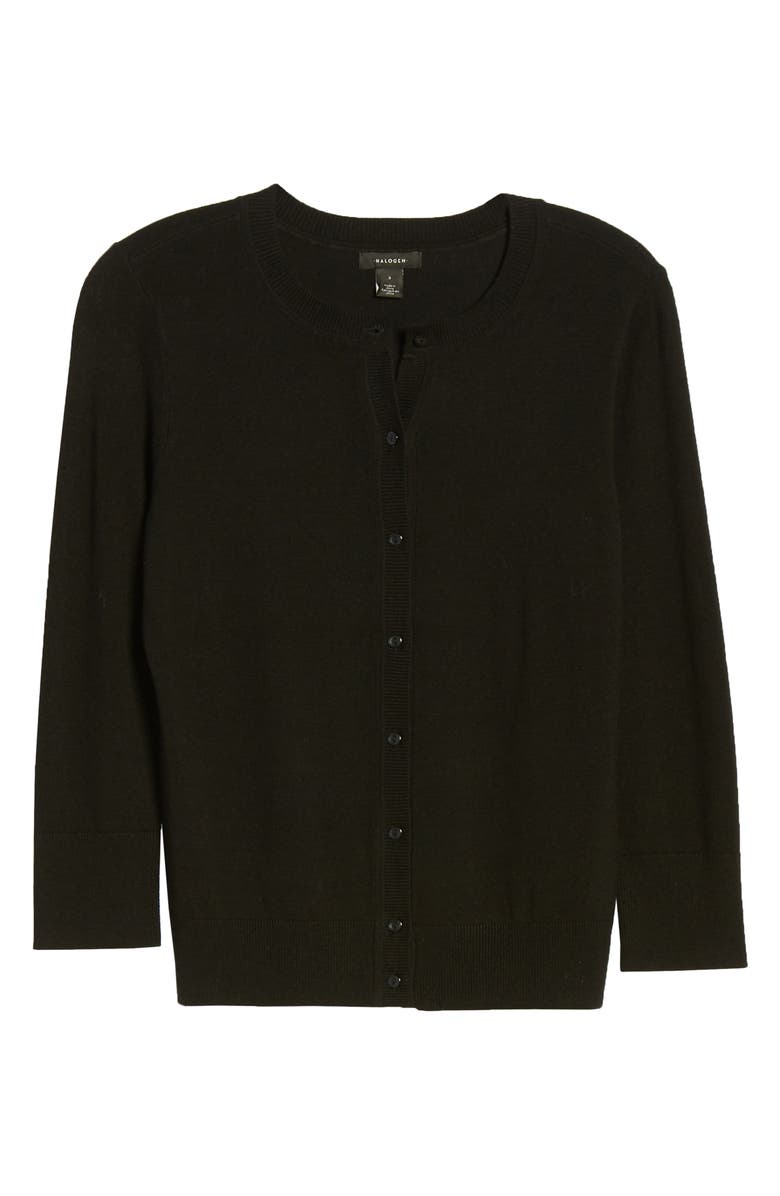 Halogen<sup>®</sup> Crew Neck Button Front Cardigan, Alternate, color, 