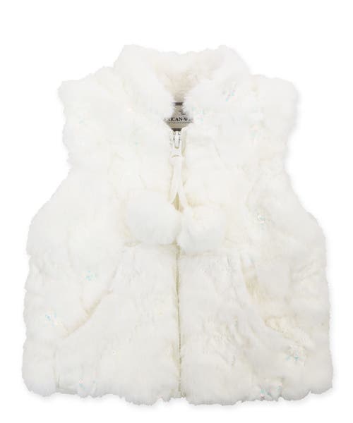 Widgeon Kids' Faux Fur Zip Front Vest In White
