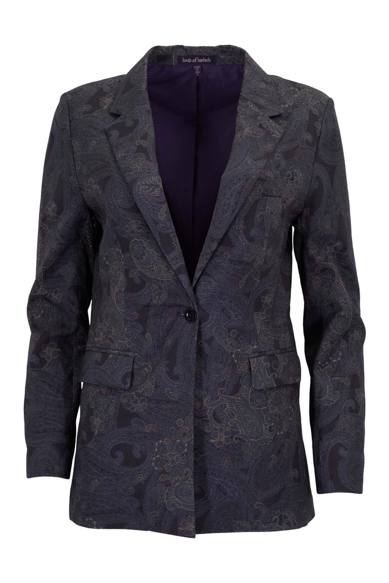 Paisley Explosion Womens Tailored Blazer, Alternate, color, PAISLEY EXPLOSION BLACK