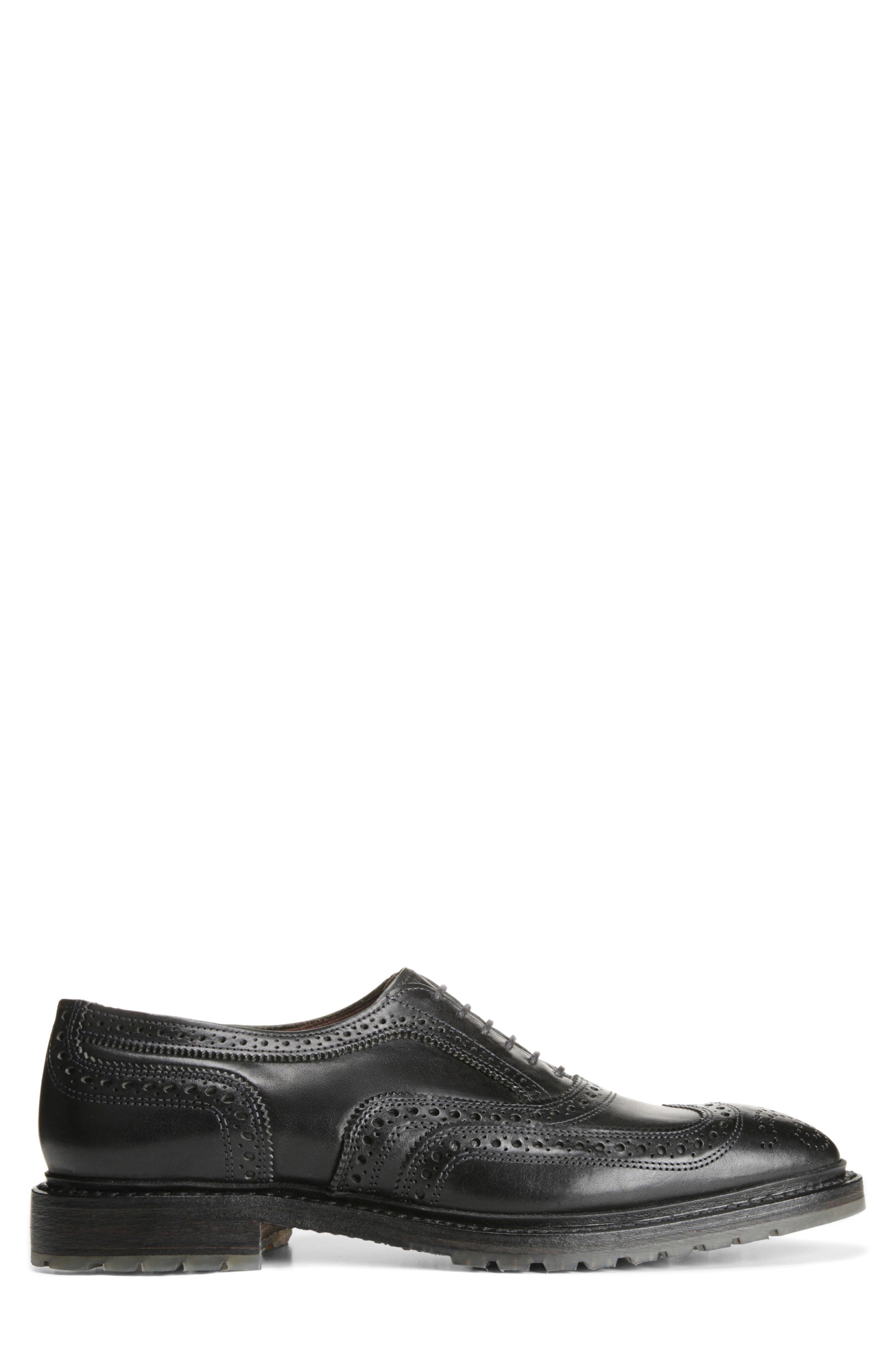 McTavish Lugged Wingtip Oxford, Alternate, color, BLACK