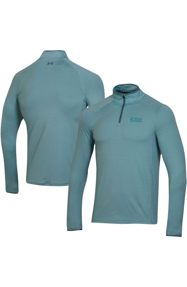 Under Armour Men's Valspar Championship Under Armour Teal T2 Green Half Moon Raglan Quarter-Zip Top, Main, color,