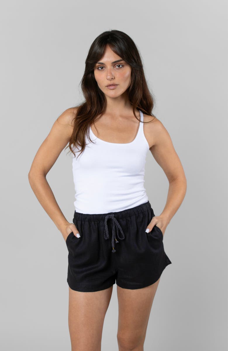 LEISURE LAB Linen Resort Short, Alternate, color, Black