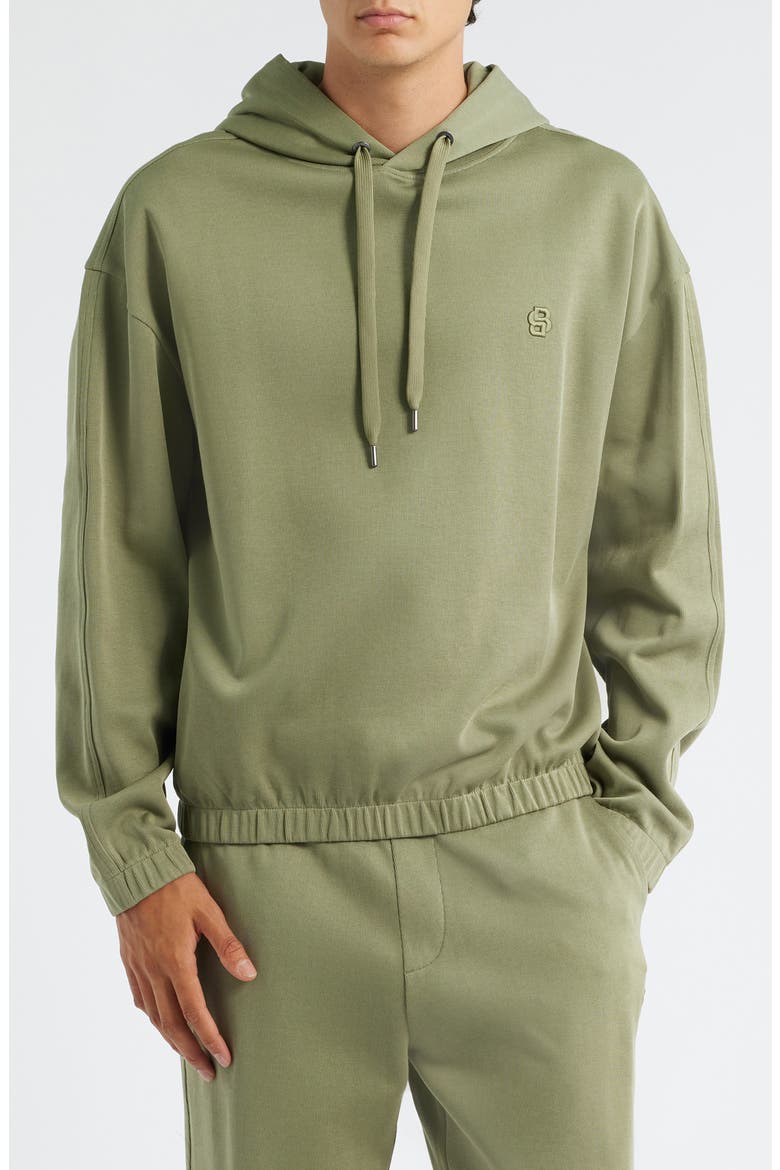 Stevens Cotton Pullover Hoodie, Main, color, MEDIUM GREEN