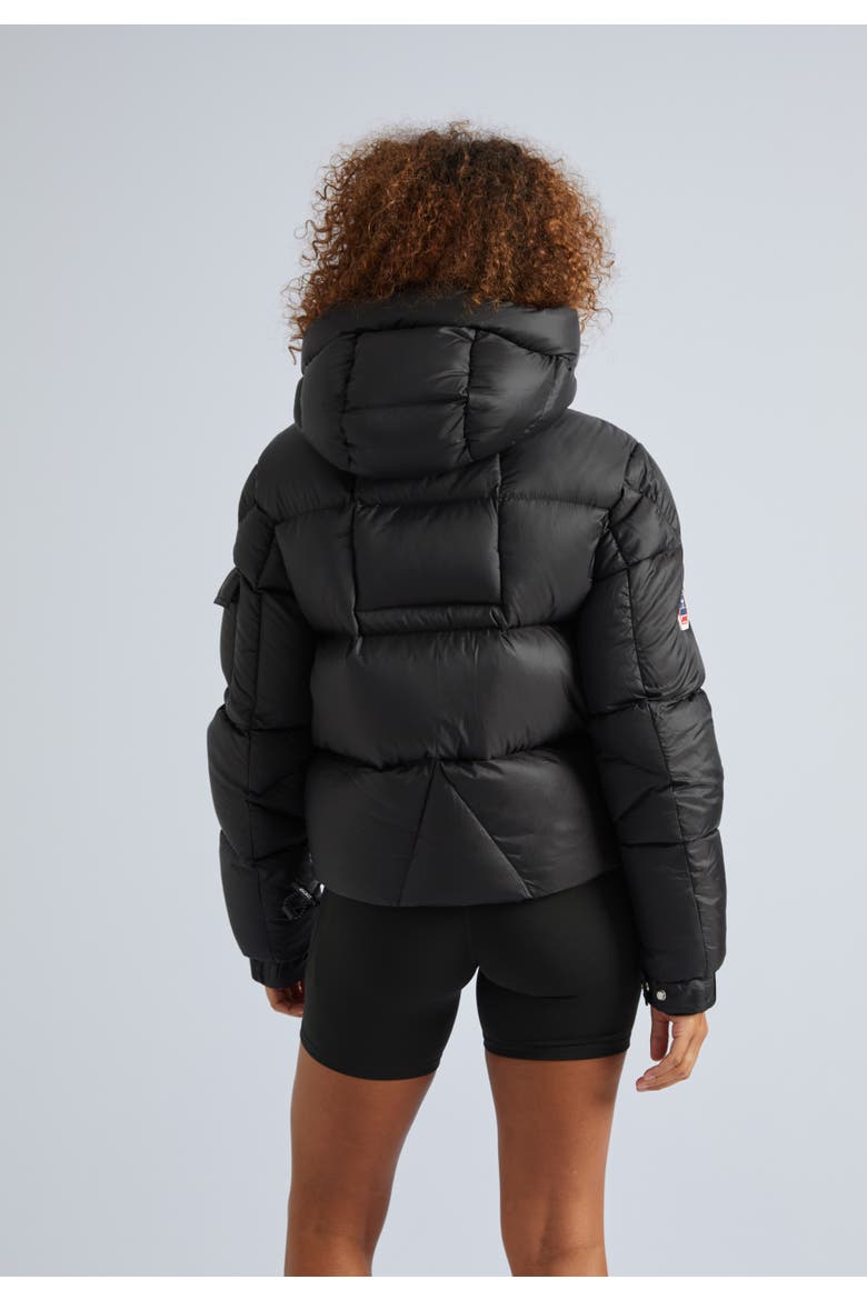 High Collar Puffer Jacket, Alternate, color, Black