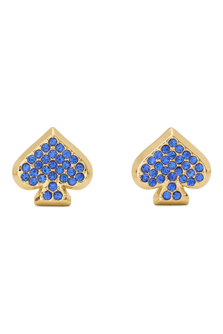 Everyday Spade Pave Stud Earrings, Main, color, SAPPHIRE
