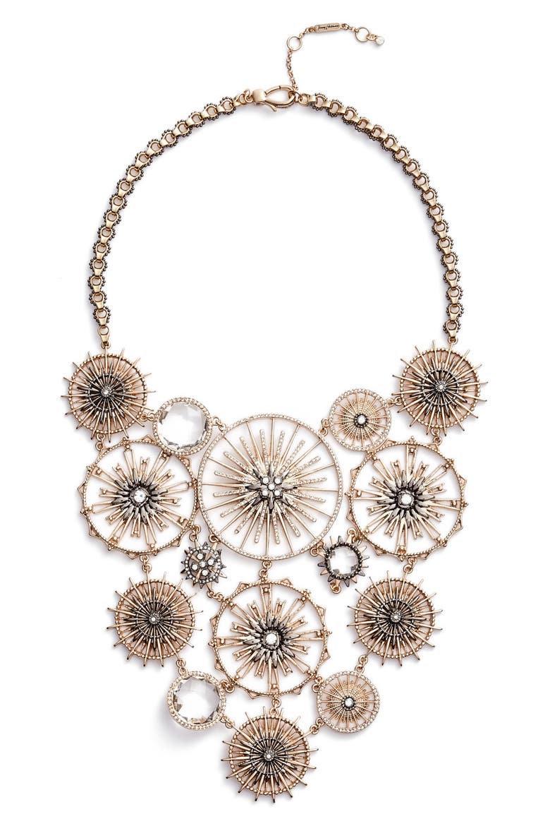 Drama Bib Necklace, Main, color, GOLD