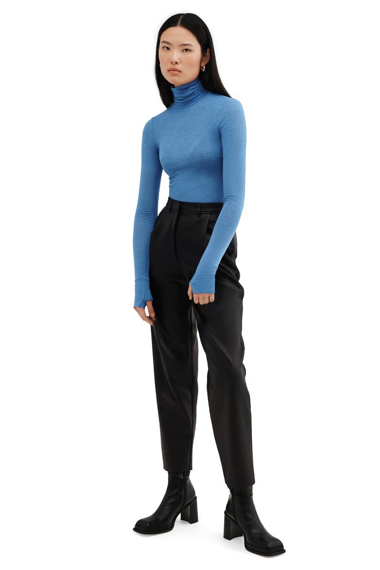 Tallin Sheer Turtleneck Top, Alternate, color, AZURE BLUE