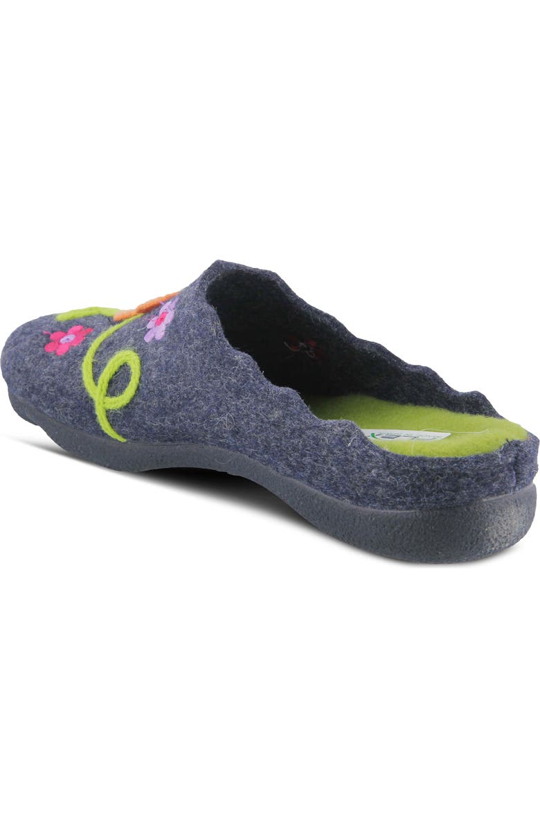 Flexus by Spring Step Posie Scuff Slipper, Alternate, color, Navy
