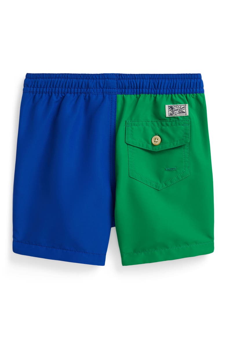 Kids' Print Swim Trunks, Alternate, color, GREEN BLUE