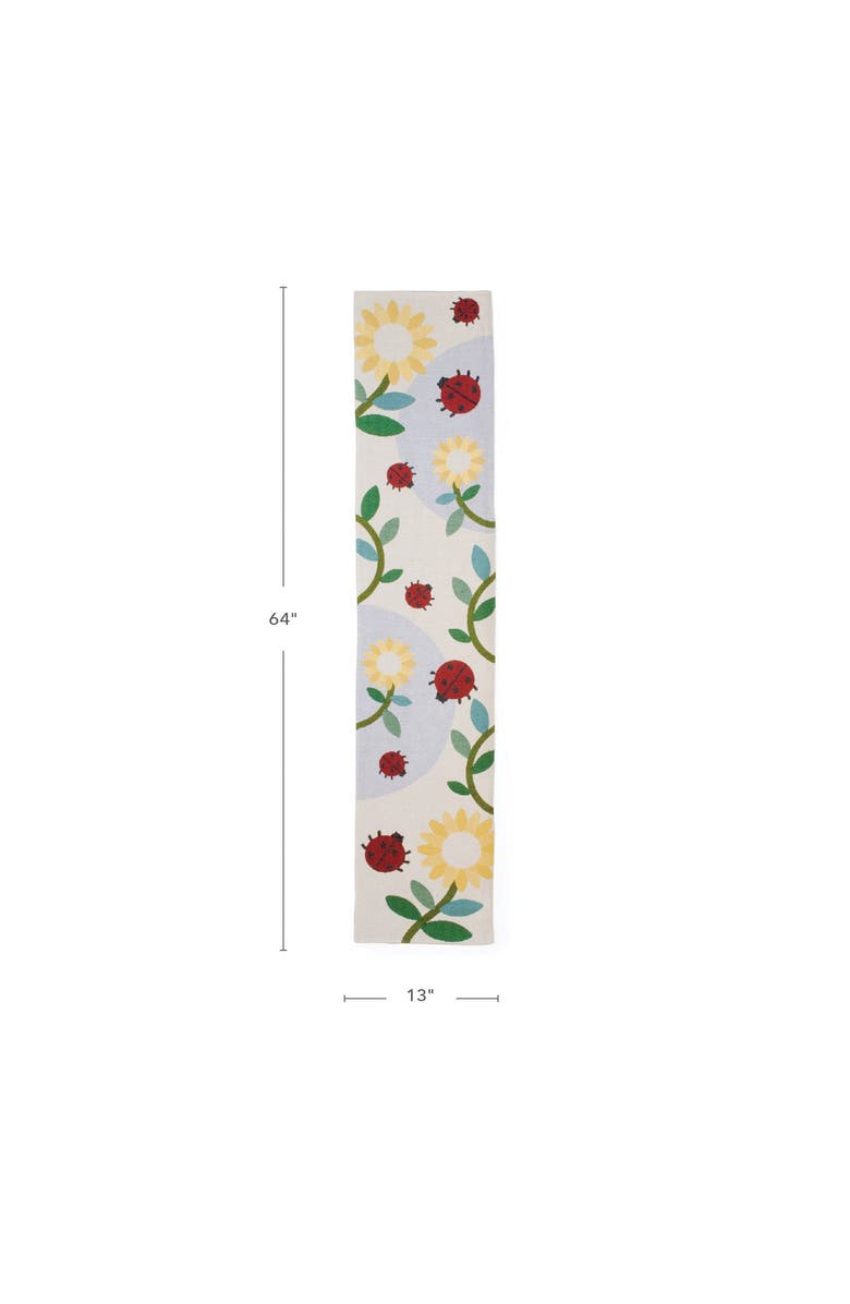 Kaplan Early Learning Company Bugs and Buds Decorative Runner, Alternate, color, Off-White