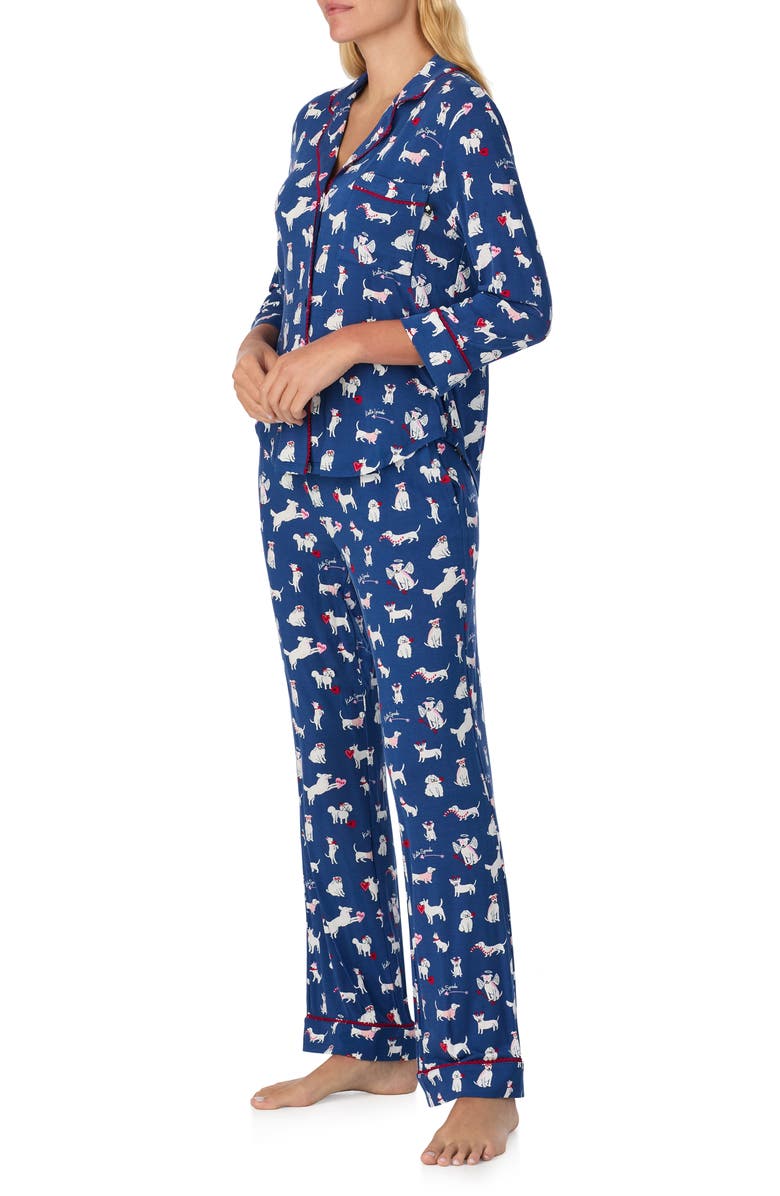 Kate Spade New York print pajamas, Alternate, color, Dark Blue/ Print