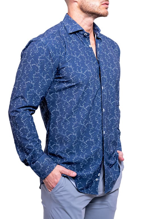 Maceoo Einstein Print Button-up Shirt