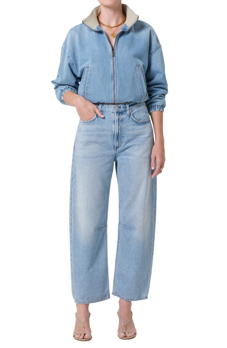 Citizens of Humanity Bubble Denim Bomber Jacket, Alternate, color, Marseille Light Vintage Indigo