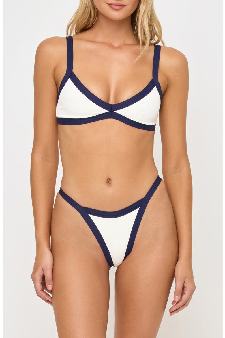 Taylor Rib Bikini Top, Alternate, color, MIDNIGHT/ CREAM