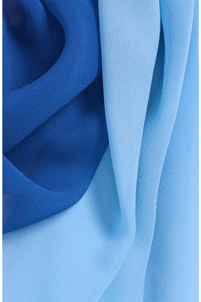 Silk Chiffon Long Scarf, Alternate, color, BLUE OMBRE