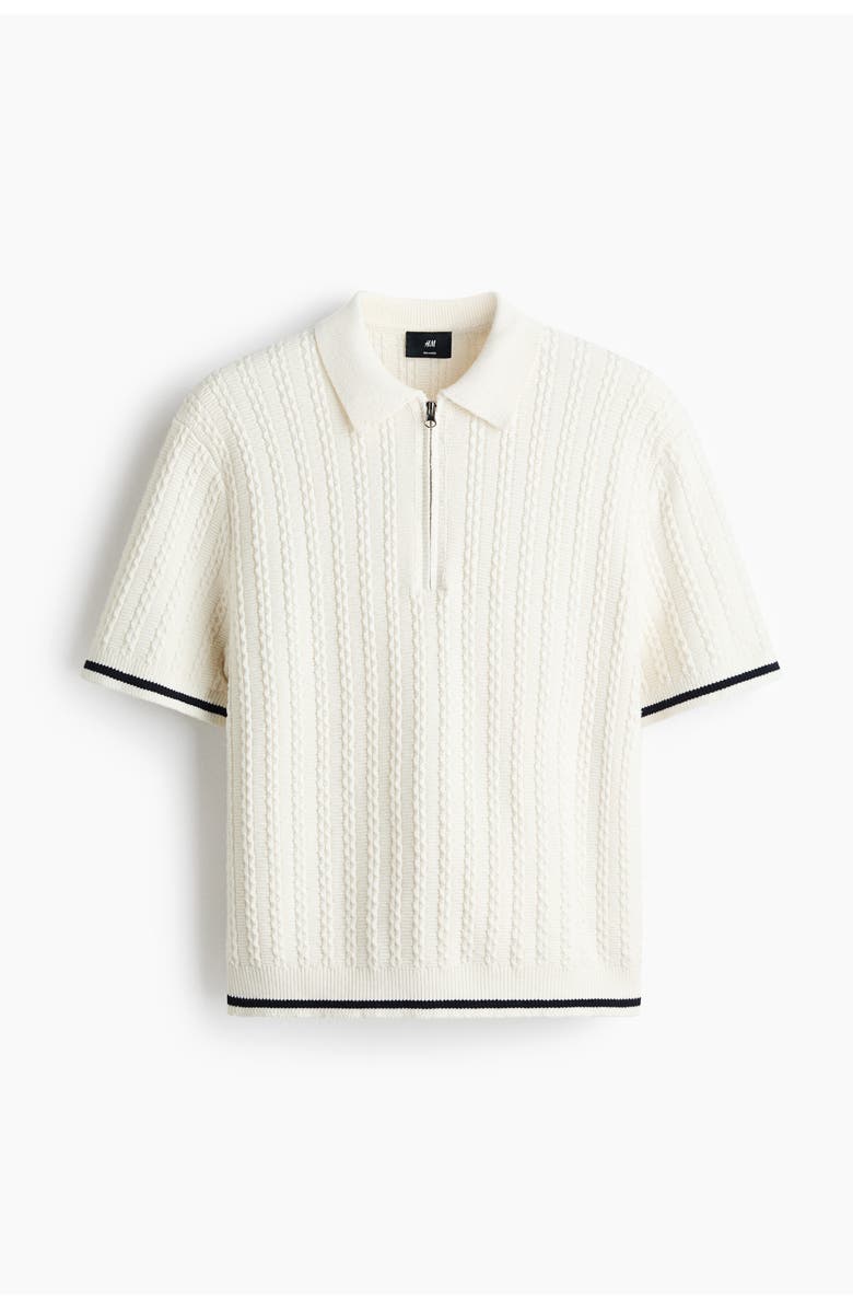 H&M Relaxed Fit Cotton Polo Shirt, Main, color, White