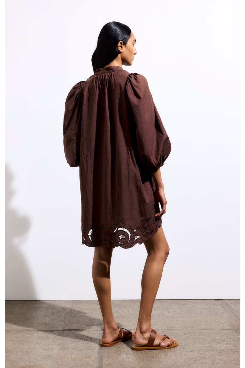 Hamanda Puff Sleeve Tunic Dress, Alternate, color, Chocolat