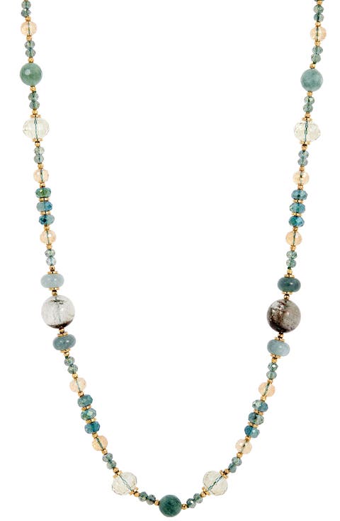 Green Quartz & Jade Bead Necklace