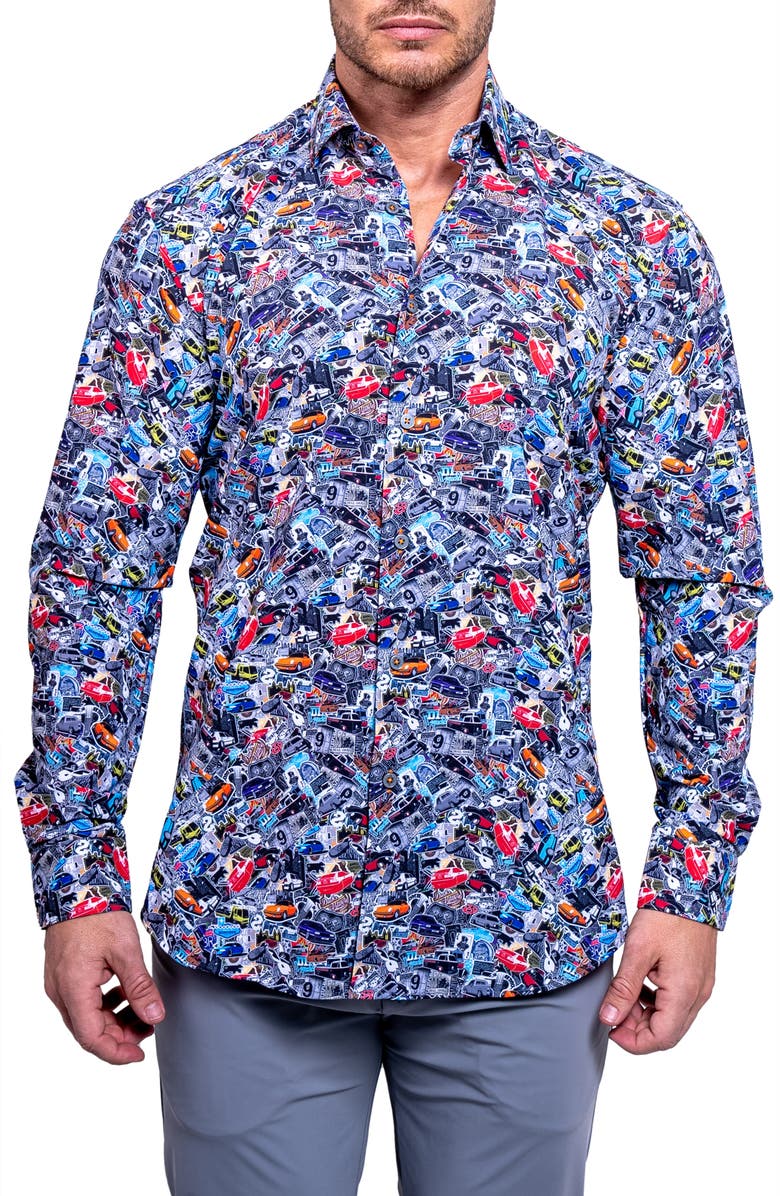 Maceoo Fibonacci Resistance Contemporary Fit Button-Up Shirt, Main, color, 