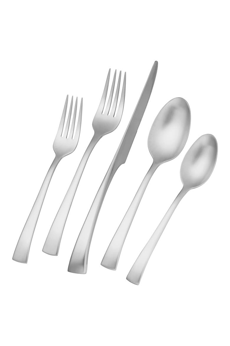 Bellasera Satin 45-Piece Flatware Set, Main, color, STAINLESS STEEL