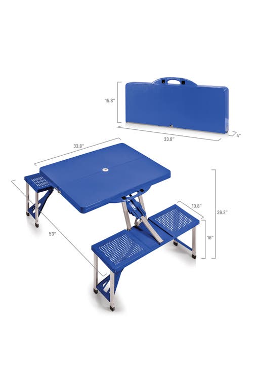 Picnic Time Portable Folding Picnic Table In Blue