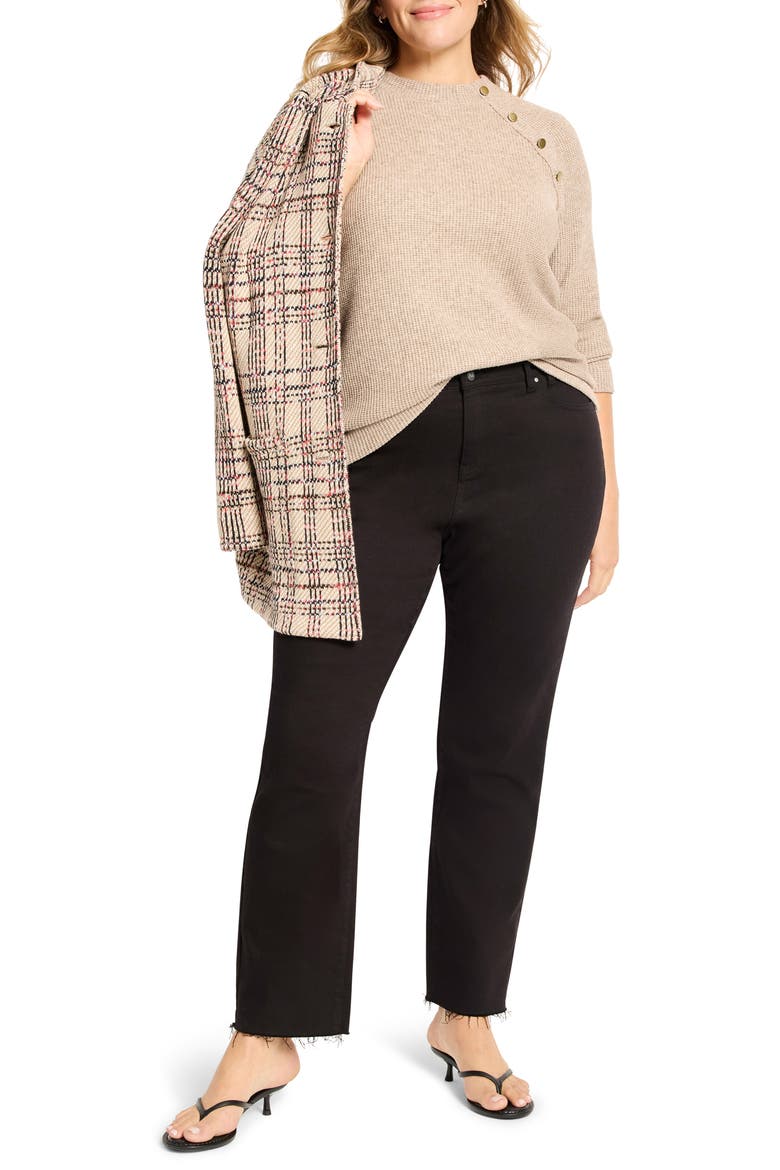 Thermal Knit Button Top, Alternate, color, WALNUT