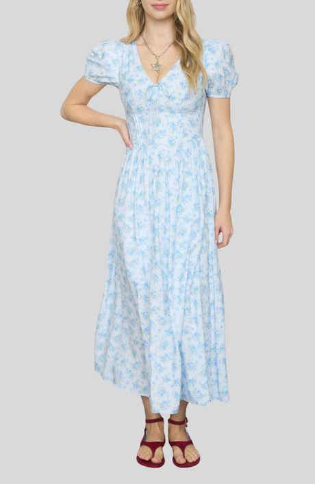 Blu Pepper Floral Print Midi Dress