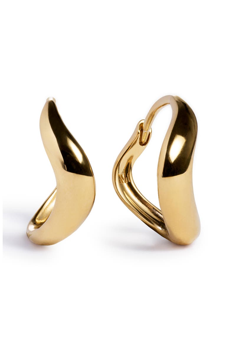Swirl Huggie Hoop Earrings, Main, color, 18K GOLD VERMEIL