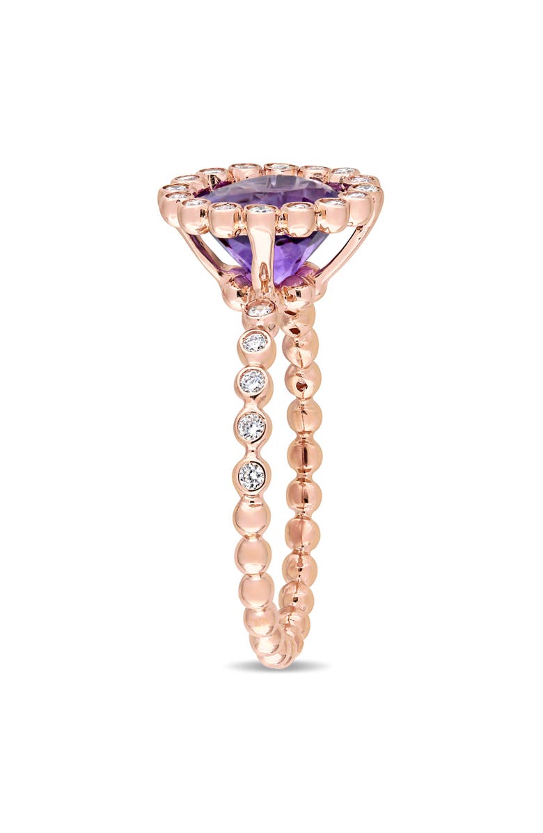Julianna B. Amethyst & Diamond Halo Ring 14k, Alternate, color, Amethyst