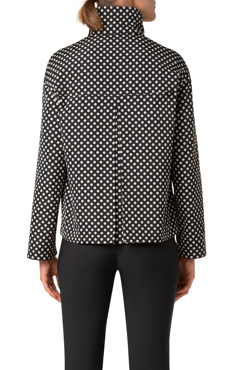 Akris punto Polka Dot Reversible Jacket, Alternate, color, Black Cream