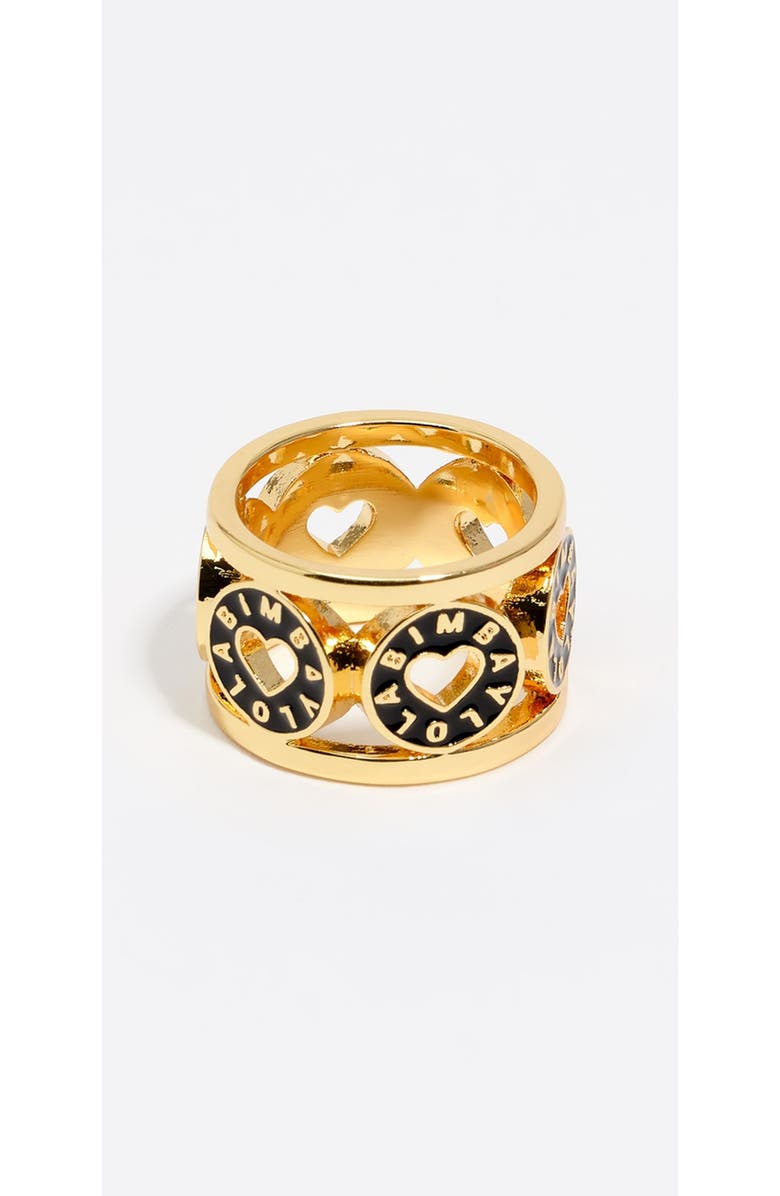 Bimba y Lola Ring With Heart Logo, Main, color, Black