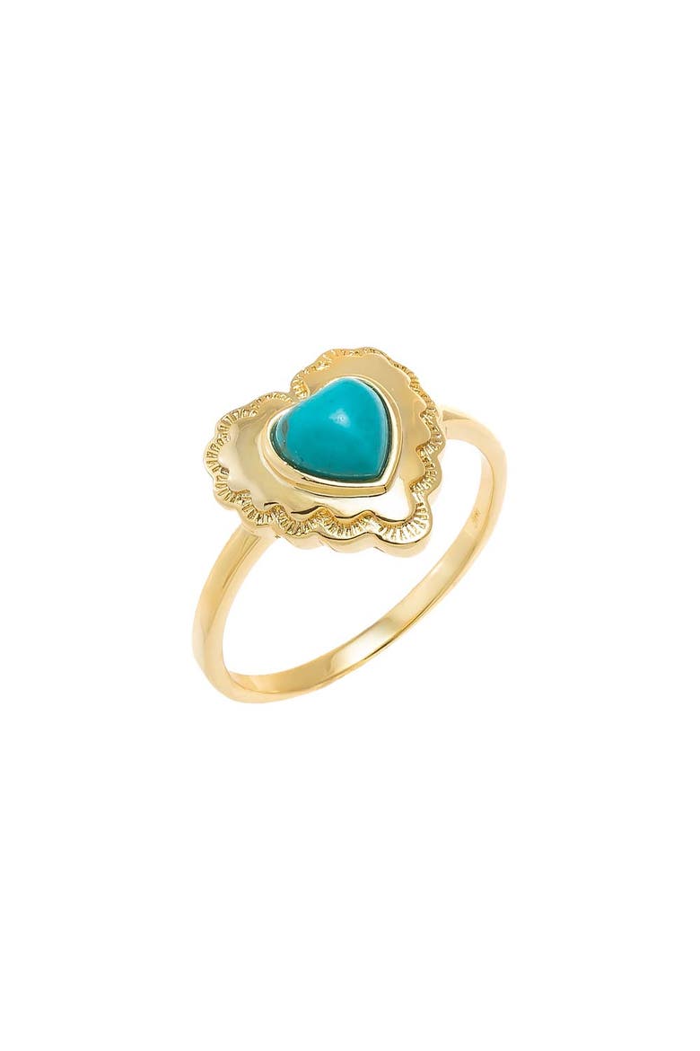 Turquoise Heart Shield Ring, Main, color, Turquoise