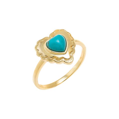 Turquoise Heart Shield Ring
