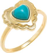 BY ADINA EDEN Turquoise Heart Shield Ring